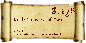 Balázsovics Ábel névjegykártya